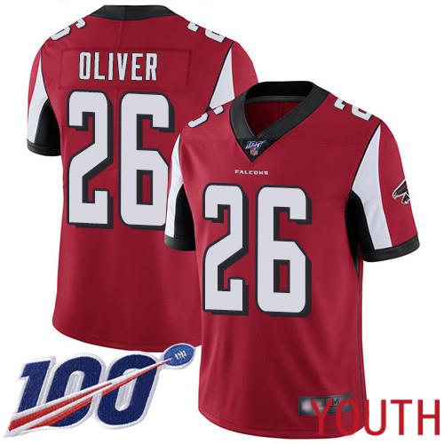 Atlanta Falcons Limited Red Youth Isaiah Oliver Home Jersey NFL Football 26 100th Season Vapor Untouchable